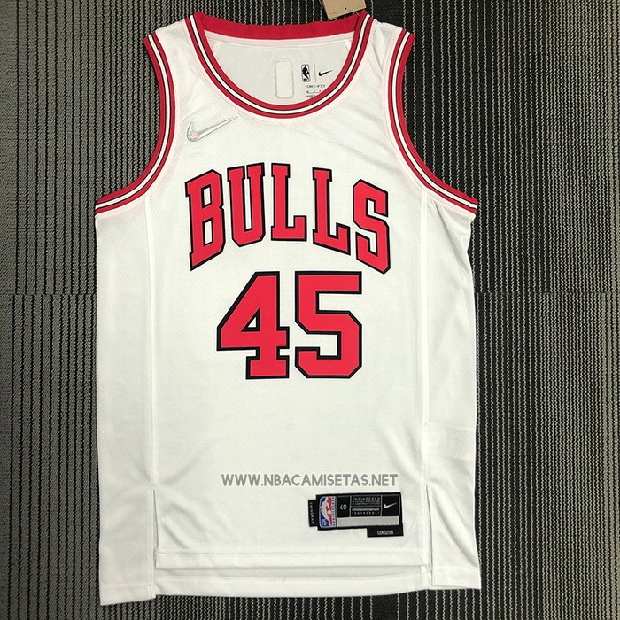 Camiseta Chicago Bulls Michael Jordan NO 45 Association 2021 Blanco